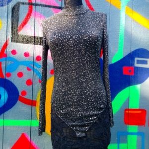 Sparkly sheer black bodysuit